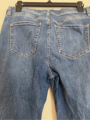 The Free People Skinny Jeans Zip Fly High Waist Light Blue Distressed Raw Hem thumbnail 5