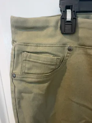 DQ² by DQ Collection Olive Green Pull-On Skinny Pants 2X Button Front Stretch thumbnail 5