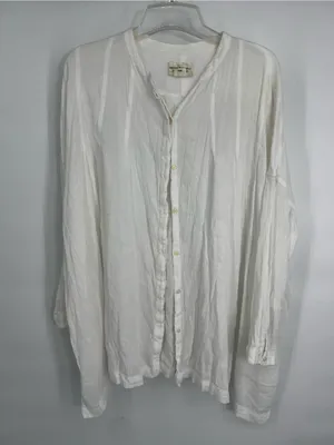 Denim & Supply Ralph Lauren White Viscose Button Down Overshirt Shirt Size L thumbnail 6