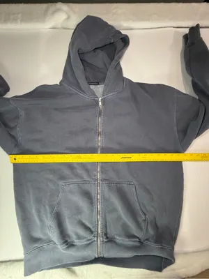 Brandy Melville Christy Hoodie Oversized Fit Faded charcoal/blue-gray Zip Up OS thumbnail 4