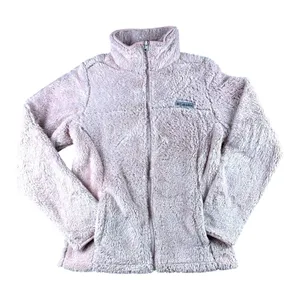 Columbia Fire Side II Sherpa Full Zip Jacket Mauve Pink Fleece Small Outdoorsy thumbnail 1
