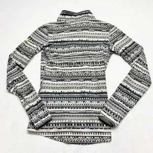 Nike Pro‎ Dri-FIT 1/2 Zip Pullover Womens Size M Grey Geometric Fair Isle Fleece thumbnail 8
