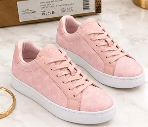 NEW Coach High Line CBT39 Powder Pink Signature Sneakers Size 6.5 NIB thumbnail 1