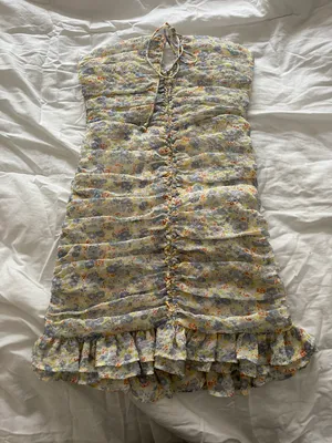 Ruby and Jenna strapless floral keyhole dress thumbnail 1