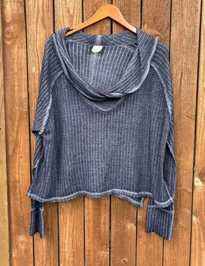 We the Free FP Distressed Blue Thermal Long Sleeve thumbnail 1