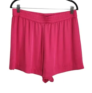 Victoria's Secret Hot Pink Satin Pull-On Lounge Shorts Size Large Flaw thumbnail 1