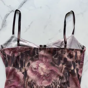 NWT Free People Night Rhythm corset Bodysuit in Shaved Chocolate Combo Size XL thumbnail 8