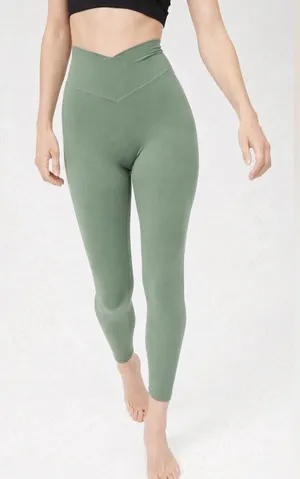 OFFLINE By Aerie Real Me High Waisted Crossover Legging in Sage Green thumbnail 1