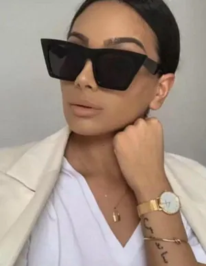 💥$4💥 Trendy Bold Black Cat eye Sunglasses thumbnail 4