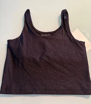 Beyond Yoga Black Speckle Crop Tank size large thumbnail 1