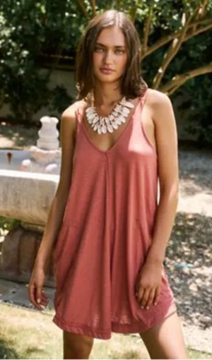 Free People FP Beach Clovers mini dress in sundown rust thumbnail 1