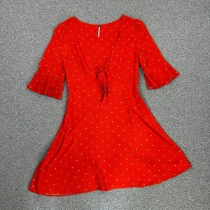 Free People All Yours Polka Dot Flounce Sleeve Mini Dress Orange Size‎ 4 V Neck thumbnail 14