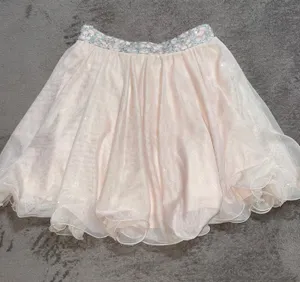 homecoming dress - Baby Pink & Silver Two Piece Sequins Crop Chiffon Style Bottom thumbnail 5
