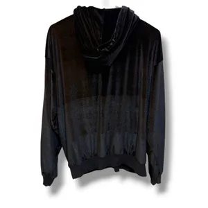 Aviator Nation 5 Stripe Velvet Hoodie Unisex M Black Rainbow Pullover thumbnail 2