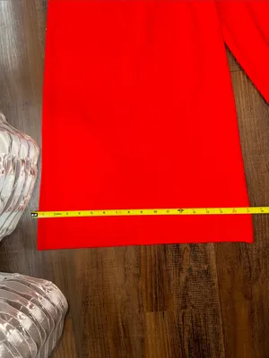 Theory high-waist wide-leg crop pants in a vibrant red thumbnail 7