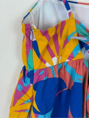 J. CREW tie back tropical maxi dress tiered hem thumbnail 8