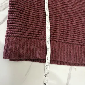 Madewell Knit Sweater Size XXS Red Burgundy Wool‎ Blend Side Button Turtleneck thumbnail 10