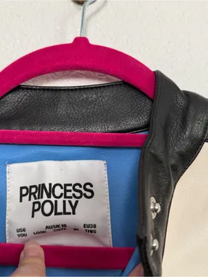 Princess Polly Aero Speed Racing Faux Leather Jacket in Blue White Black 6 thumbnail 3
