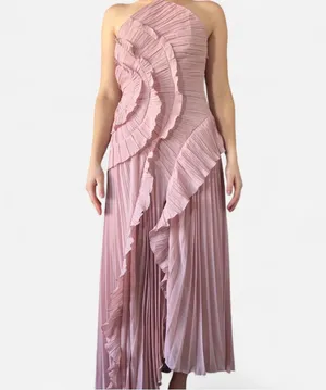 Shein Pink Ruffle Maxi Dress thumbnail 2