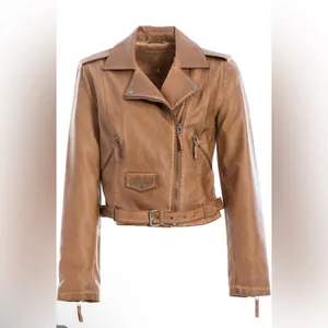 Max Studio Moto bomber Motorcycle Jacket air pilot faux leather jacket coat thumbnail 6