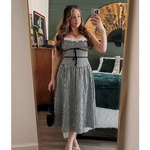 FOR LOVE & LEMONS Georgia Gingham Midi Dress Size Medium thumbnail 2