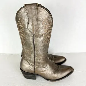 Shyanne Women's Lola Western Boot Size 6.5 Leather Metallic Point Toe thumbnail 2