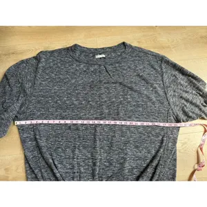 EUC Free People WE THE FREE black gray heathered oversized sweater size L thumbnail 5