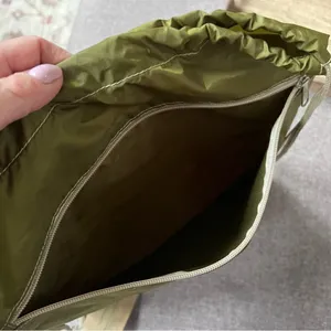 NWT Adventures by Disney Drawstring Tote Bag Olive Green Eco Choice by Gemline thumbnail 5