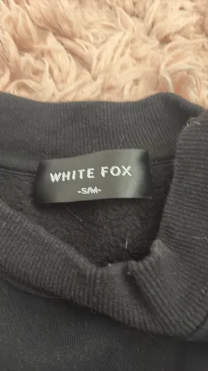 White Fox Crewneck Boutique Sweatshirt Black thumbnail 4