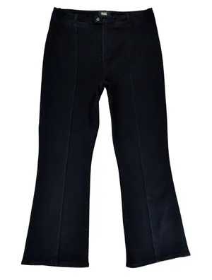 Paige Claudine Thin Denali‎ Flare Jeans Dark Indigo Seamed Trousers Women's 32 thumbnail 1