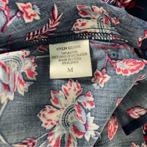 Como Vintage NWT Red White & Blue Floral Popover M thumbnail 7