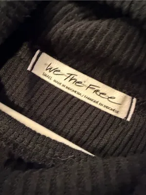 We The Free Free People Size S Black Oversized Cowl Neck Split Back Sweater thumbnail 8