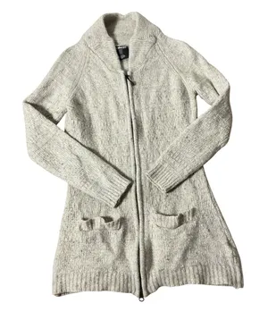 Sherpa Adventure Gear Merino Alpaca Zip Cardigan Women S Grey Long Shawl Sweater thumbnail 1
