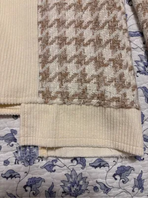 Mystree Corduroy Jacket S Cream Herringbone Mixed Media Utility Shacket fall thumbnail 9