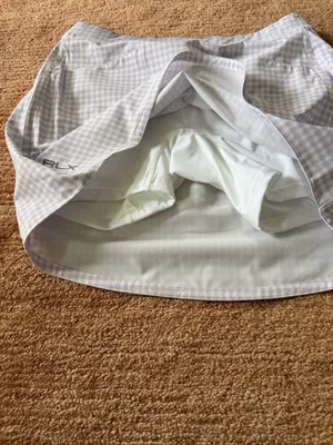 RLX Ralph Lauren Golf Gingham Skort S Purple White NWT thumbnail 3