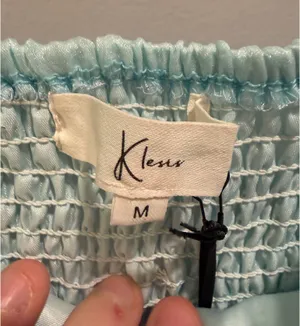 Entro Klesis Shimmery Puff Sleeve Square Neck Babydoll Dress Ice Blue thumbnail 7