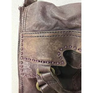 Lucky Brand Merlot Leather Distressed Foldover Boho Bohemian Western Crossbody thumbnail 6