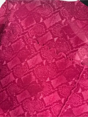 LOGO by Lori Goldstein Shirt M Pink Snakeskin Print Long Sleeve Sheer Textured thumbnail 9