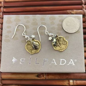 Silpada Bronze and Sterling Silver Coin Dangle Earrings thumbnail 5