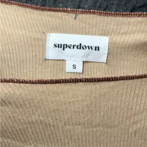 Superdown Katarina Cut Out Tan Brown‎ Cream Asymmetrical Mini Dress Small thumbnail 6