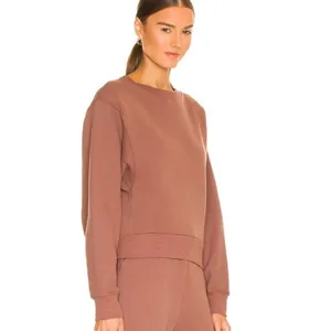 Beyond‎ Yoga Work From Home Mauve Fleece Crewneck Pullover Sweatshirt Size XL thumbnail 3
