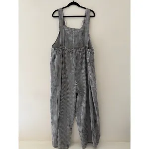 Polagram Womens Gingham Overalls Black White Plaid Bib Jumpsuit 2XL‎ thumbnail 2
