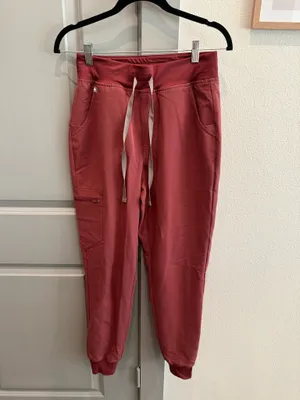 FIGS High-Waisted Zamora Pants Cherry Red thumbnail 1