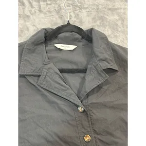 8 Seconds Shirt Dress Womens Gray Short Sleeve Belted Utility Cotton Blend M thumbnail 3
