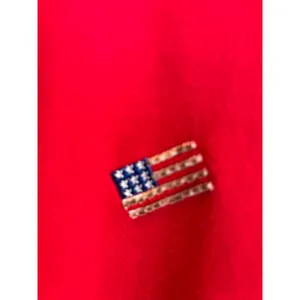 Womens Red Zip Up Hoodie‎ American Flag Embroidered Sweatshirt Jacket thumbnail 6