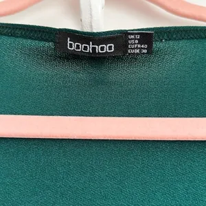 Boohoo Dark Green Long Sleeve High Slit Ruched Side Maxi Dress sz 8 thumbnail 7