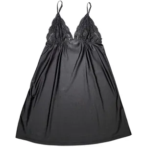Ambrielle Womens Chemise Black Lace Bodice Empire Waist Nightgown Size‎ M thumbnail 1