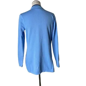 Vineyard Vines Blue Embroidered Scroll Neck Sweater Cotton Pullover Preppy M thumbnail 2