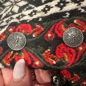 Dale Norway Nordic Pure New Wool Telemark Sweater Red Trim Metal Clasp M thumbnail 7