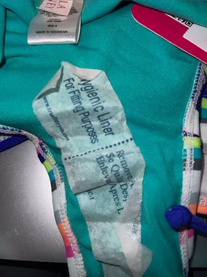 Hula Honey Women’s ' Stripe Bikini Set - Teal, Blue, Pink, Orange Small bandeau thumbnail 9
